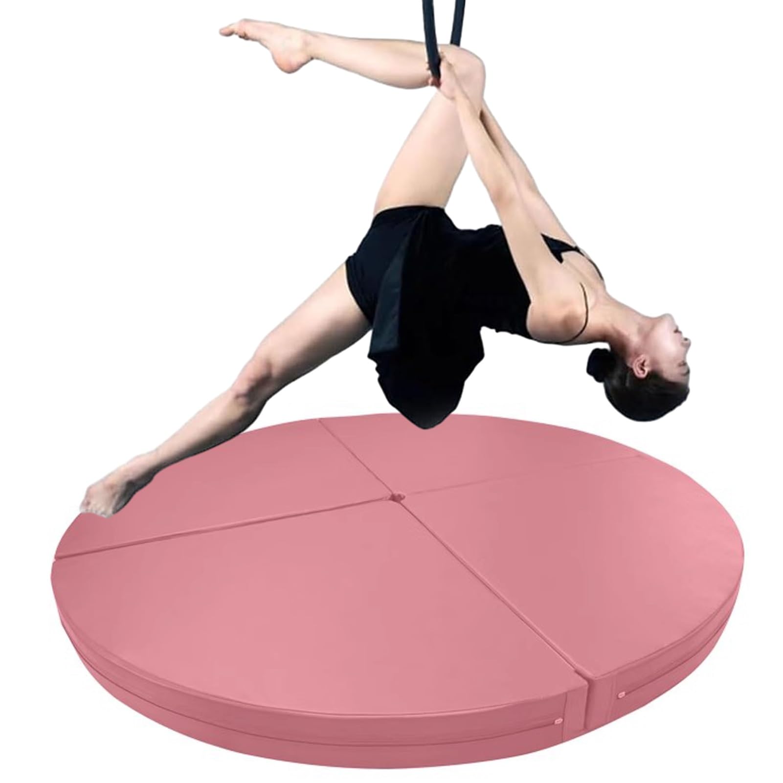 Wjftoday Pink 2 Aerial Hoop Crash Mat - Foldable Gymnastics Dance Pad, 1/2/4 Inch Thick Epe Foam, Yoga Exercise Mat For Home Gym - Pink, 160Cm X 3Cm (63In X 1.2In)
