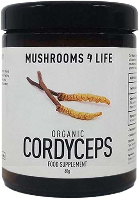 Mushrooms 4 Life Organic Cordyceps Powder 60g, Brown, 1 Count