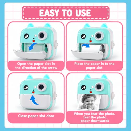 Image of Kids Instant Print Camera Paper Roll Refill - 5 Rolls BPA & BPS-Free Thermal Photo Paper, 57 x 25 mm, Compatible with Most Kids Instant Print Cameras