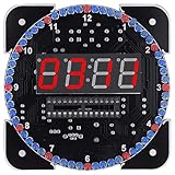 STEM Educational Digital Clock Building Set con Controllo della Luce Memoria Backup & Saldatura Pratica per Studenti Hobbisti Orologio di Controllo della Luce