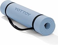 YOTTOY Extra Thick 12mm TPE Yoga Mat Non-Slip Workout Mat for Yoga Pilates Fitness Home Gym with Strap (72x24")