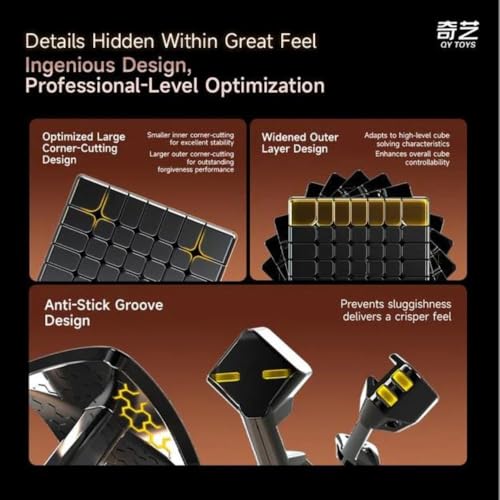 Image of QiYi Warrior 7x7 Speed Cube | Lightweight 134.5g and Compact 62.5mm Design | Stickerless Frosted Finish, Anti-Stick Grooves and High Stability 7x7x7 Puzzle