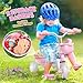 Kkdi Toddler Tricycle for 1-3 3-5 Year Olds, 2 3 4 5 Year Old Girl Xmas Birthday Gifts, Pink Toddler Baby Bike, 4-Level Adjustable Seat, 3 Color Light Wheels, 2 Baskets, Outdoor Toys for Ages 2-4