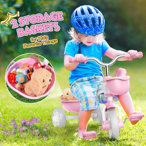 Kkdi Toddler Tricycle with Light Wheels