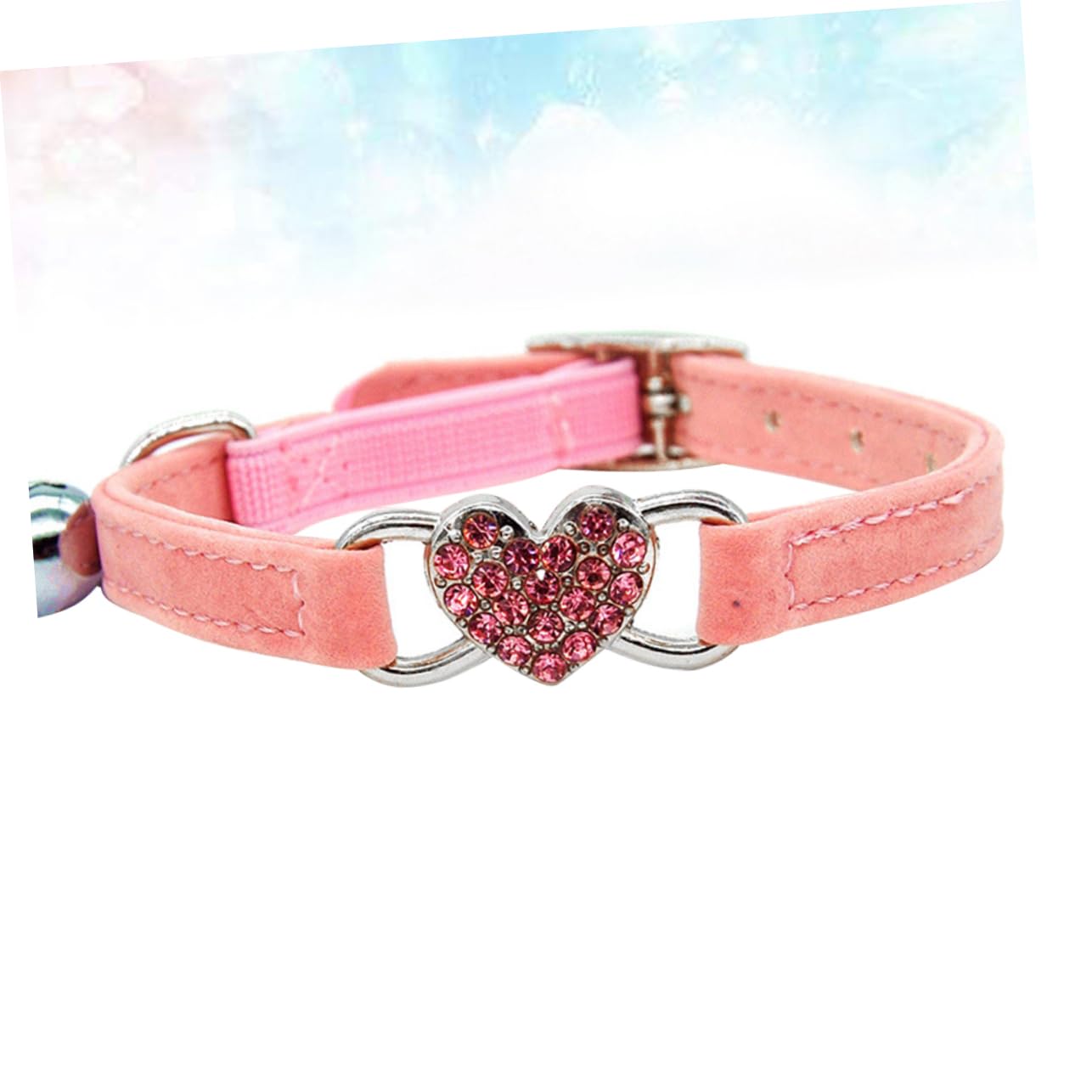 minkissy Lot de 2 Colliers pour Chat avec clochettes pour Chaton - Collier pour Chat - Collier pour Chat - Collier pour Chaton - Petit Collier Ras du Cou en Strass - Anneau réglable