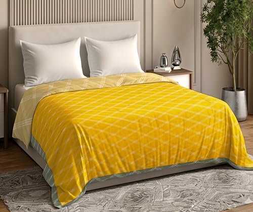 Image of RD TREND Cloud Cotton AC Summer Chadar for Sleeping | 210 TC Soft Lightweight Breathable Double Topsheet /Odhne Wali Chadar | Double Bed Bedsheet 90x100 Inch Yellow