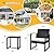 JUMMICO Patio Chairs 3 Piece Outdoor Furniture with All Weather Plastic Seat & Metal Frame Patio Conversation Set for Porch, Balcony, Poolside (White)