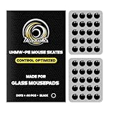 TALONGAMES マウスソール UHMW-PE 高密度 汎用 丸型 ユニバーサルドット40個 6.5mm ガラスマウスパッド専用 超コントロール性 高耐摩耗性 静音仕様 丸み研磨仕上げ (C-1, ブラック)