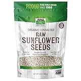 NOW Foods, Certified Organic Sunflower Seeds, Raw and Unsalted, Source of Fiber and Vitamin E, Hulled for Great Taste, Certified Non-GMO, 16-Ounce (Packaging May Vary)
