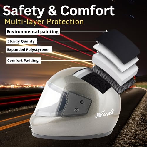Image of Sage Square Audi Full Face Clear Visor Helmet | ISI Certified | High Standard Safety | Extra Comfort & Stylish