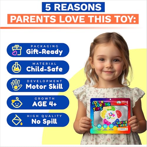 Image of Color Sorting Toy Perfect for Fine Motor Skills Toys for 3 4 5 Years Old Toddler Montessori Travel Toys Sensory Toy for Toddler Preschool Gift for Calm Down Color
