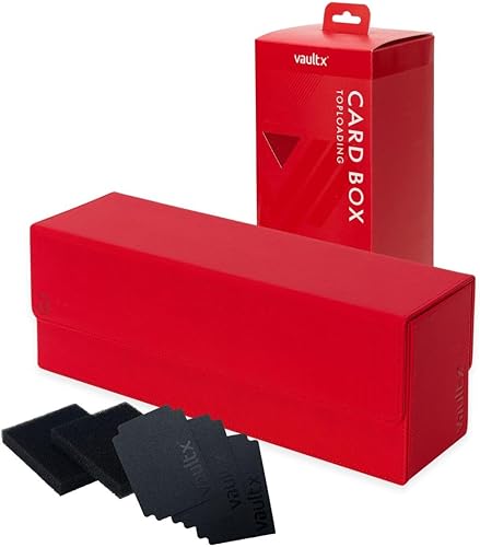 Vault X Exo-Tec - Caja de tarjetas de almacenamiento con tapa magnética desmontable, separadores y rellenos de espuma para organizar cajas de