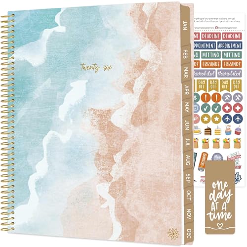 bloom daily planners 2026 Planner (January to December) - 8.5” x 11” Weekly & Monthly Dated Agenda Organizer Book with Stickers & Tabs - Flexible Soft Cover - Ocean Oasis