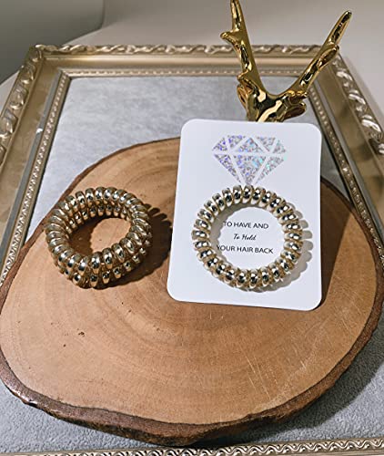 Staramz 8 Pack Spiral Hair Ties Phone Cord Hair Ties Hair Coils Bachelorette Party Favors Bridesmaid Gift For Wedding Parties(8 Pack Champagne) #TOP2