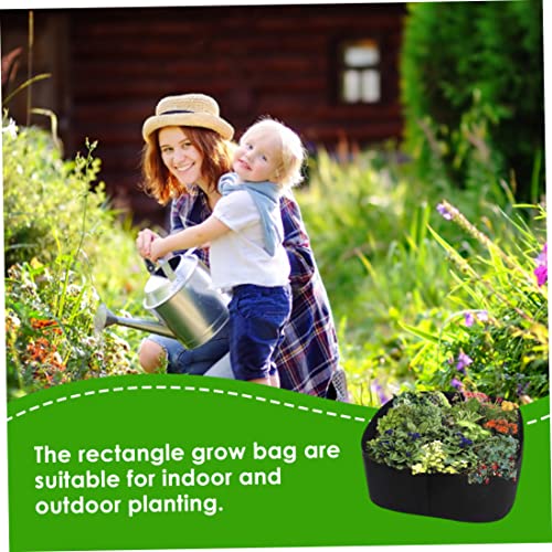 Cama de jardín elevada rectangular en fieltro negro para cultivo exterior 3