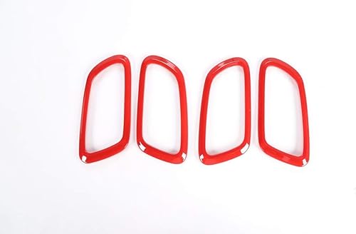 Miniatura 4 de ABS Manija de puerta interior Tazón Decoración Anillo Cubierta para Jeep Grand Cherokee 2017 Arriba (Rojo)