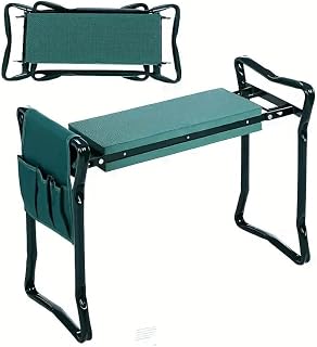 KNEEBENCH Garden Bench with Soft Kneeling Cushion for Gardening, Folding Garden Stool Up to 170kg with 2 Tool Pockets, Garden Chair for Kneeling and Sitting