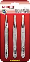 Pinças Profissional Sobrancelha Kit 3 Unidades de Precisão em Aço Inoxidável Design Ergonômico Reta Inclinada e Ponta Fina