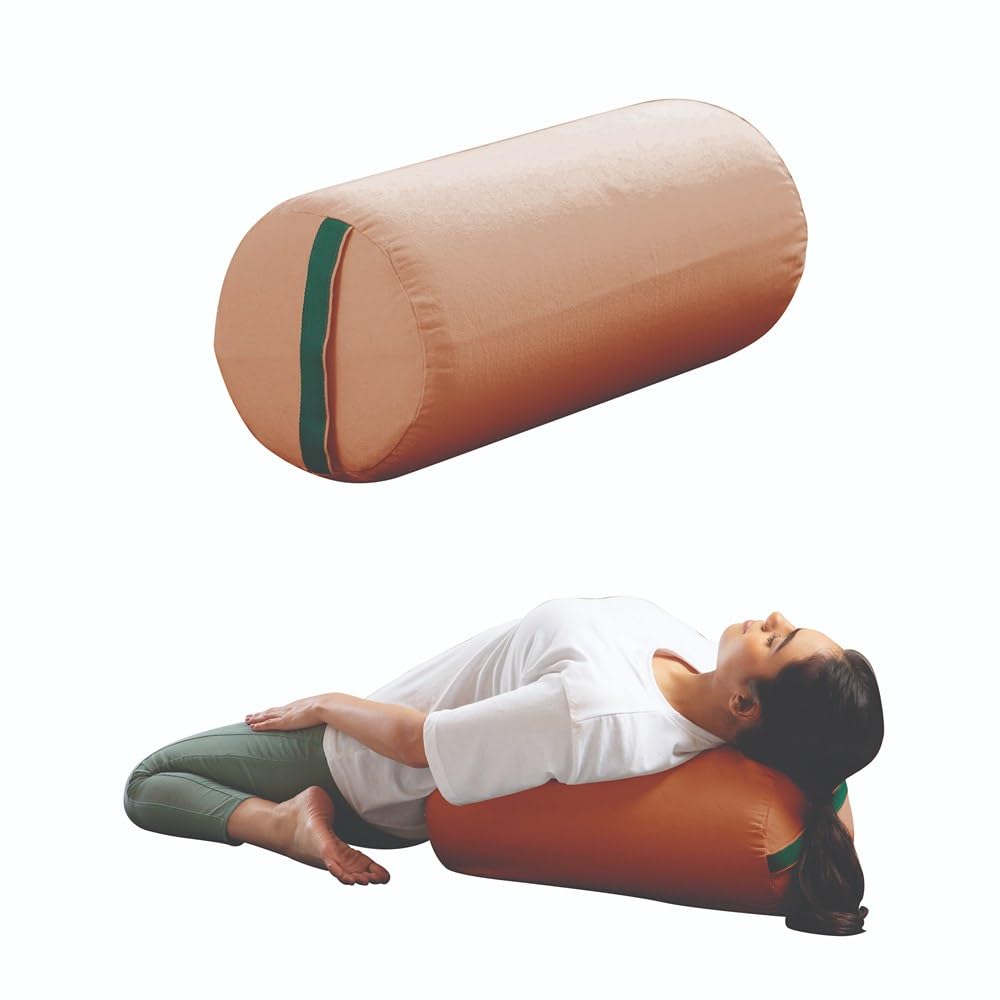 The White Willow HarmonyFlow Yoga Round Bolster Cushion for Restorative Yoga & Meditation – Standard Size, Supportive Foam with Soft Washable Cover – Orange-image-8