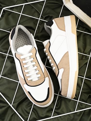 Image of STANPHORD Mens Rapidcore Sneakers Colourblocked Mid Top Lace Up Sports Casual Shoes | Comfortable & Lightweight Stylish Outdoor Shoes for Party, Daily & Occasion Wear | Smart & Trendy Shoe