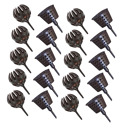 FONDOTIN Cajas De Fertilización Para Bonsáis Tapa, 20 Unidades Pequeñas Color Café, Contenedores De Plástico Reutilizables Para Jardinería De Plantas Pequeñas y Orquídeas, Ideales Para Nutrición Lenta