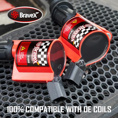 Ignition Coil Pack& Spark Plug SP413 -Upgrade 15% More Energy For Ford F-150 F-250 F-350 4.6L 5.4L V8 CROWN VICTORIA EXPEDITION MUSTANG LINCOLN MERCURY Compatible &DG508 DG457 DG472 (RED)