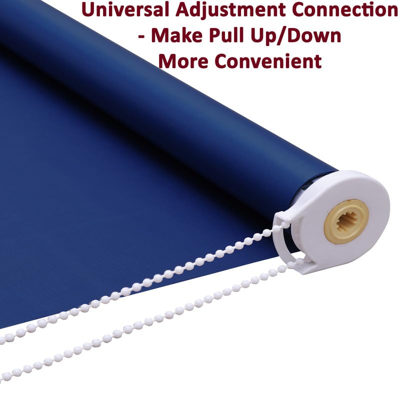 Image of Roller Blinds 300 GSM Polyester Fabric Waterproof & Sun Blockage Corded Roll Up and Down Blinds Curtains for Window, Door, Balcony (Navy Blue Color 2.5 X 7.5 Feet, Pack of 1 Piece)