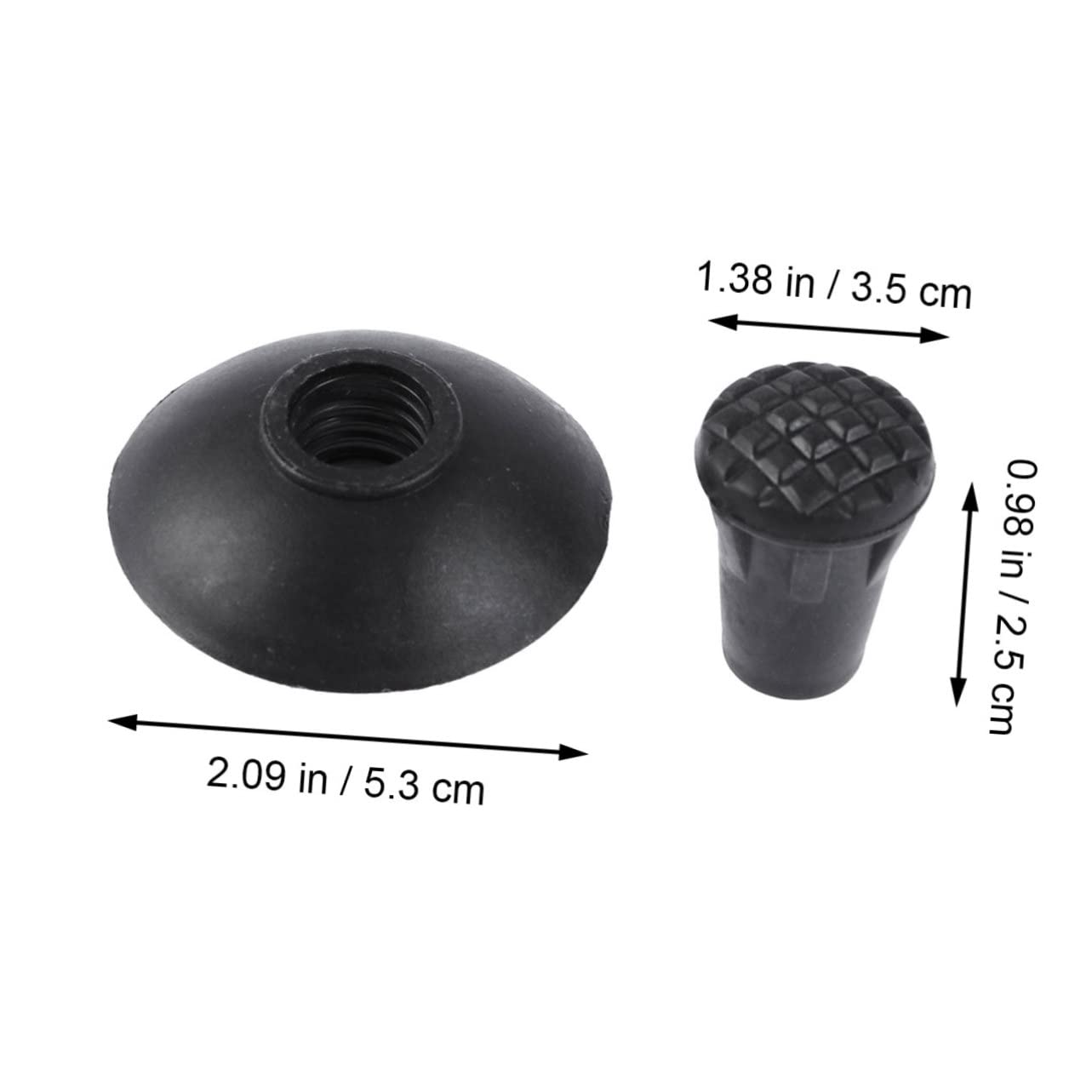 Sosoport 4Pairs Durable Rubber Tips Set for Trekking Poles Heavy Duty Replacement Feet End Cover Tips for Hiking Poles and Walking Sticks Crutch Tips for Hiking Walking Crutch