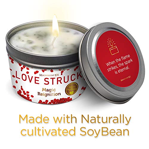 Magnificent 101 Lovestruck Aromatherapy Candle For Love, Romance, Couples - Sage Jasmine Lilac, Natural Soybean Wax Tin Candle For Purification & Chakra Healing - Under $20 6Oz #TOP1