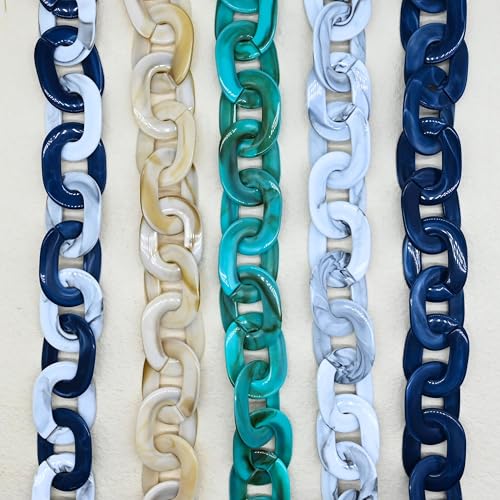 Image of SATRA TRADERS Acrylic Chains | Size : H-40mm W-55mm | Qty :1mtr | AC23 | Blue