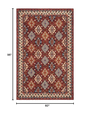 Tapete Decorativo Oriental Safavieh 5' x 8' Rojo/Azul miniatura 2