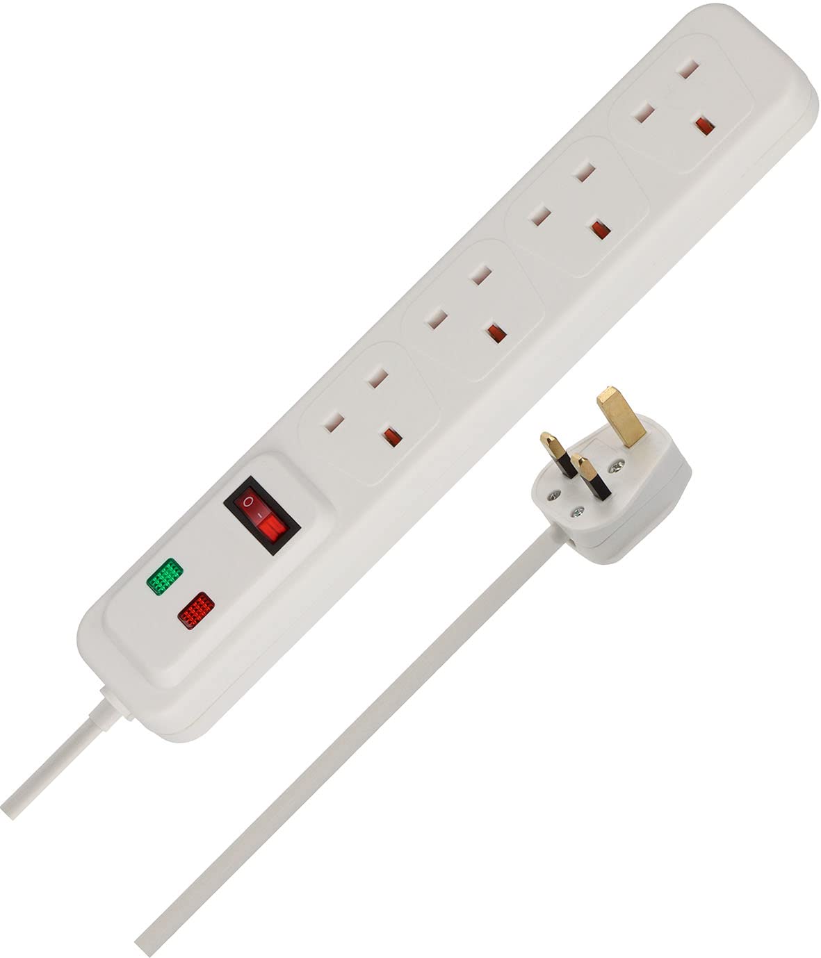 Brennenstuhl Extension Lead - 4 Sockets - 2m Cable - Surge Protection - Black