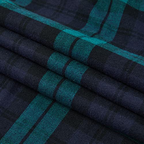 Yincozi Women's 100% Cotton Super Soft Flannel Plaid Pajama/Lounge Pants,Green Black Plaid,Medium #TOP6