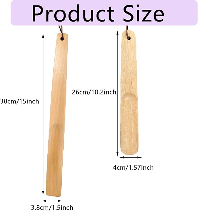 2 Calzadores de Zapatos de Madera Largo y Corto miniatura 2