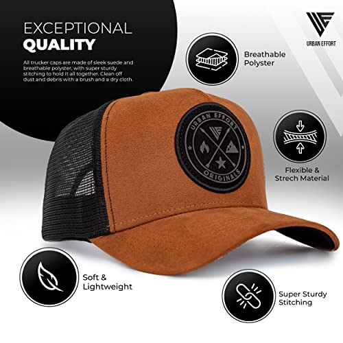 Urban Effort Trucker Hats For Men & Women Adjustable Baseball Mesh Hat - Comfortable Mens Cap For Closure, Hunting & Hiking Brown #TOP1