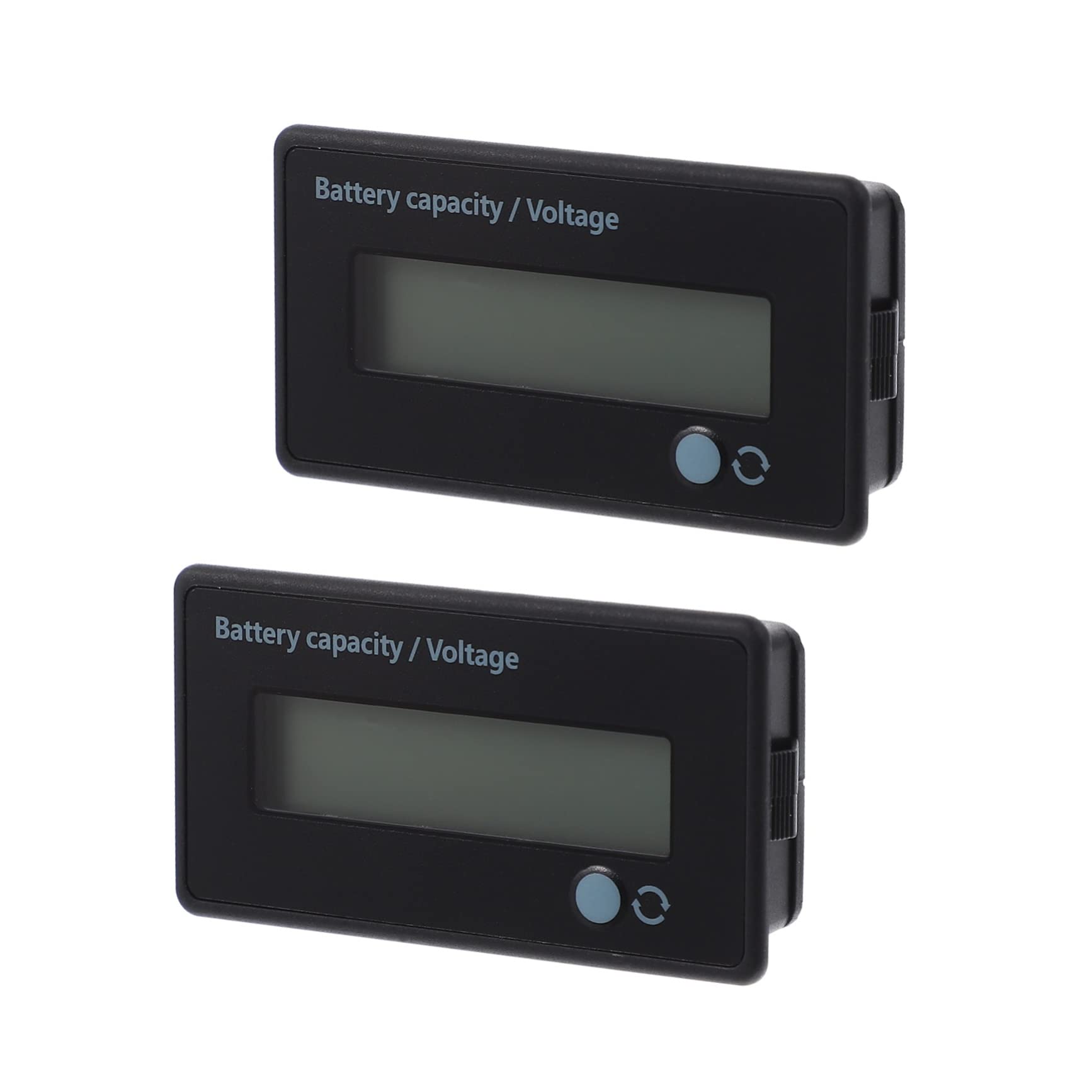 Cabilock 2Pcs LCD Battery Capacity Monitor Voltage Indicator for Batteries Easy Setup with Back Button Durable Design with Reverse Connection Protection for Acid