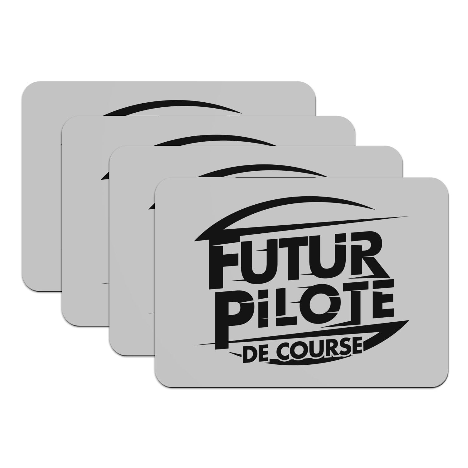 Sets de table gris sport automobile en caoutchouc pour éviter les taches et glissades