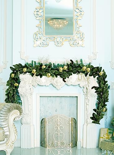 Serene Spaces Living Green Artificial Magnolia Leaf Garland, Ideal to Hang at Wedding, Store Display, Window Sill, Fall Decor, Perfect Holiday Décor, 72