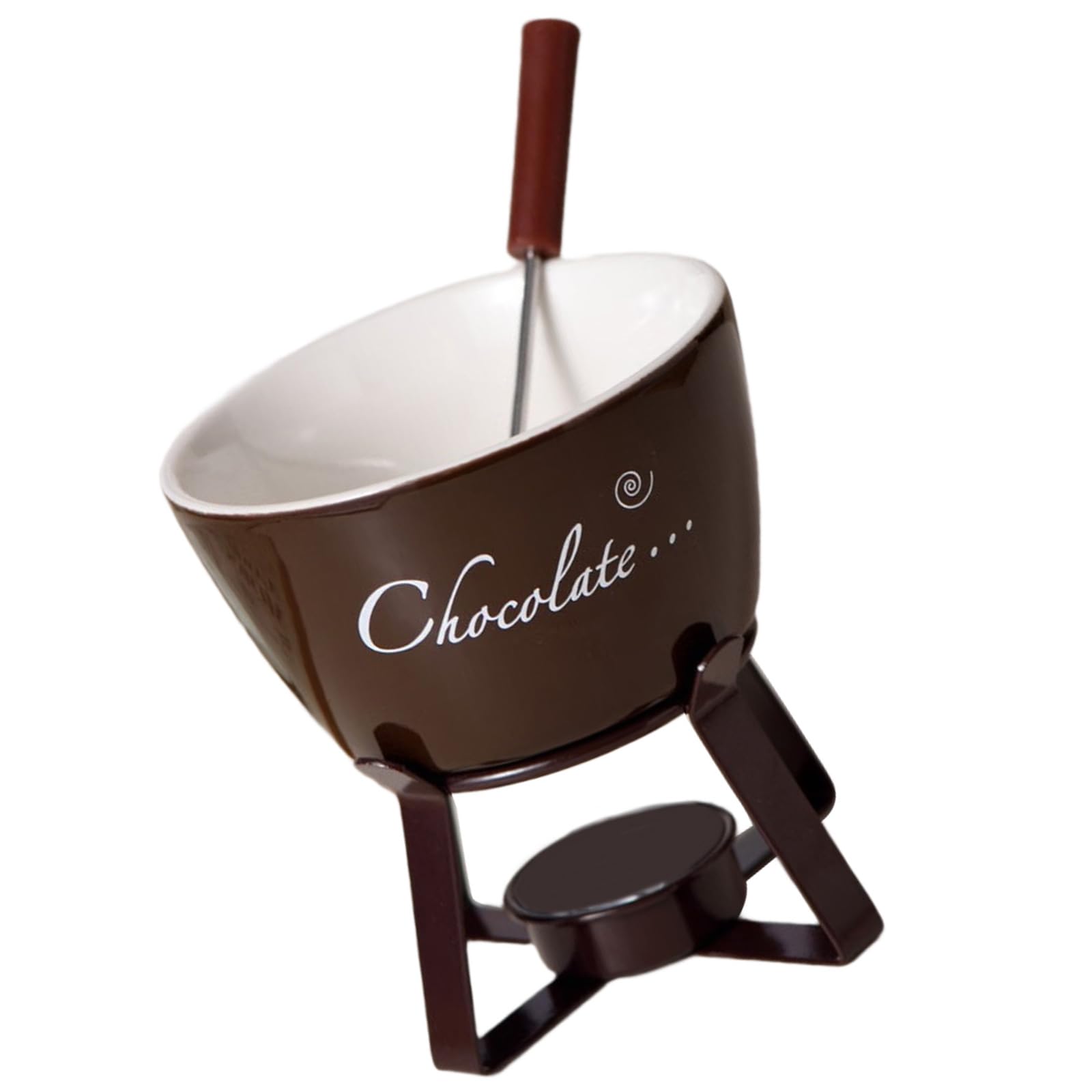 Shurhome Fondue Pots Set Tealight Porcelain Melting for Cheese Chocolate Butter Caramels Ceramic Butter Warmers with Fork Electric Fondue Set with Forks