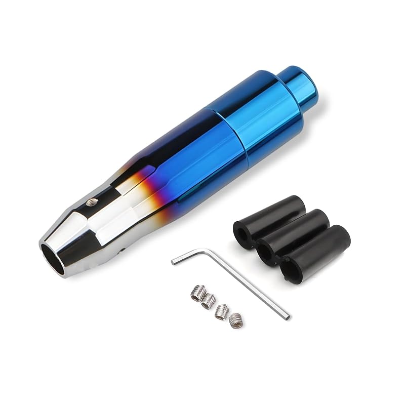 Manopla de Câmbio Automático ZNDAW com Botão de Pressão, Alavanca de 14,5 cm em Liga de Alumínio, Azul Brilhante