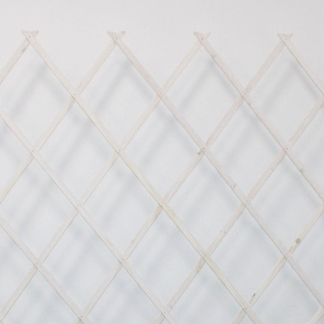 Celosía Extensible de Madera Elegante en Blanco - Decoración Versátil y Duradera para Jardín y Hogar (0,5X1,5M, Madera) — view 12