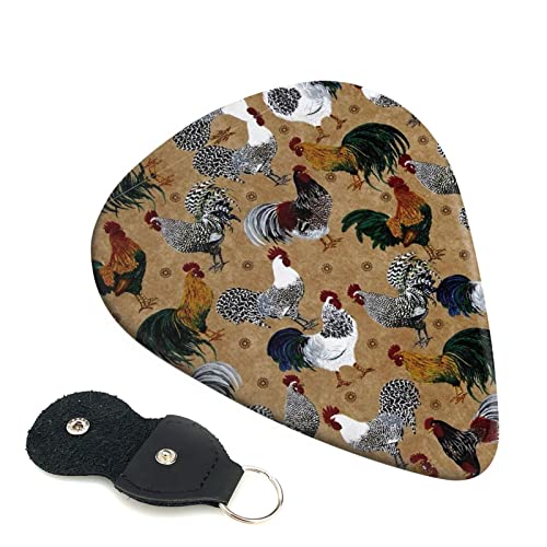 Ensemble de 6 médiators de guitare à imprimé coq et poulet pour guitare acoustique, guitare électrique, basse, ukulélé… - Les Beatles, Paul McCartney, John Lennon, RIngo Starr, George Harrison Ensemble de 6 médiators de guitare à imprimé coq et poulet pour guitare acoustique, guitare électrique, basse, ukulélé…