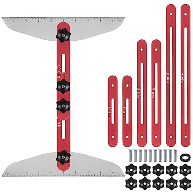 Gabarit de mesure pour marches d'escalier extensible en acier