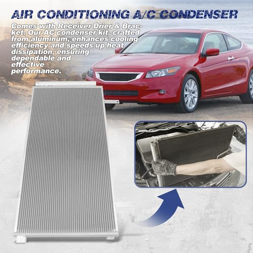 Image of Air Conditioning A /C Condenser Compatible with Honda Accord Civic /Acura Integra # HO3030175, 30220, 8010030AA01, 80100T21A02