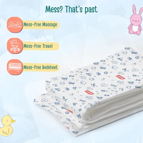 Image of LuvLap Disposable Baby Underpad Cum Changing Mats, 30 Count 60x60 CM Waterproof Pads for Baby, Breathable Underpads act as 100% Water Proof Bed Protector, Non Slip Backsheet, Hypoallergenic