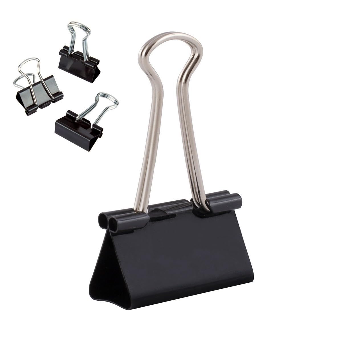 D.RECT Multi-Purpose Black Binder Clips, 32 mm, 12 Pieces x 12 Packaging