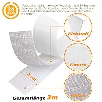 Blooven Klettband Selbstklebend 3 Meter Extra Stark, Doppelseitig Klebende mit Klettverschluss 30mm Breit Selbstklebendes Klebepad Flauschband und Hakenband (Weiß) – Ansicht 3