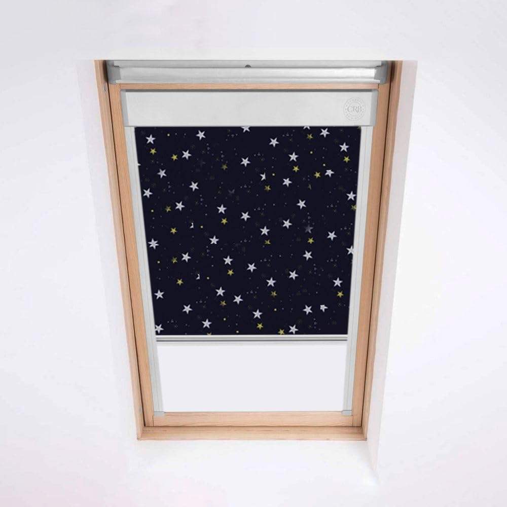Classic Roof Blinds Nightfall For Velux Roof Windows - Blackout Blind - Silver Aluminium Frame (Mk04, )