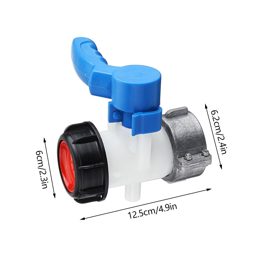 Vanne Cuve 1000l Plastique, Vanne Papillon Adaptateur pour réservoir IBC DN40 (62 mm), Robinet Cuve IBC Adaptateur Universel pour Robinet de Vidange, Citerne de Pluie, Bidon
