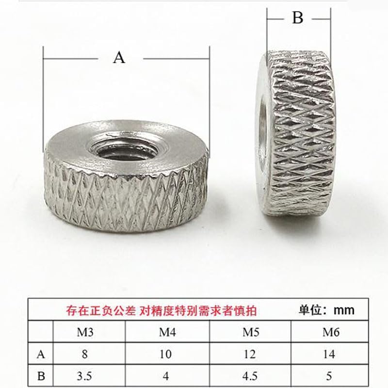 M3 M4 M5 M6 Thumb Knurled Nut Hand Round Screw Nuts Stainless steel - (Size: 10 xM4 x4mm(10pcs))